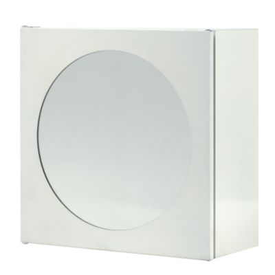 Tu Metal Cabinet with Circle Mirror White
