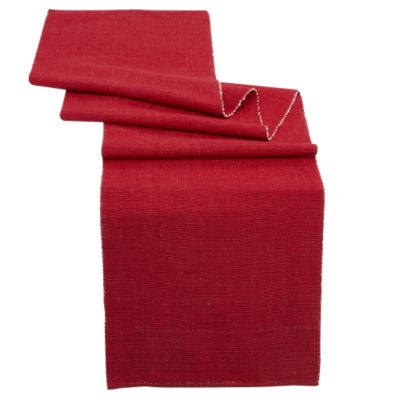 Tu Red Cotton Ribbed Runner