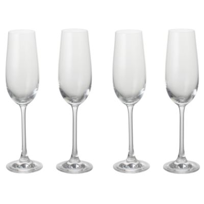Home Collection Crystal Glass Champagne Flutes 4 Pack