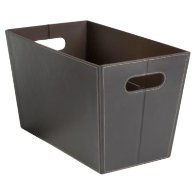 Tu  Faux Leather Magazine Holder Chocolate