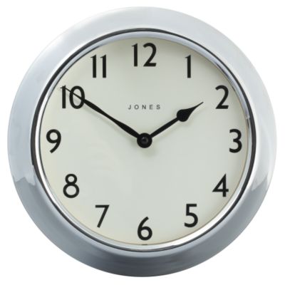 Jones Ambassador Wall Clock Chrome