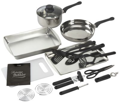 Sainsbury's 15 Piece Stainless Steel Cookware Starter Set