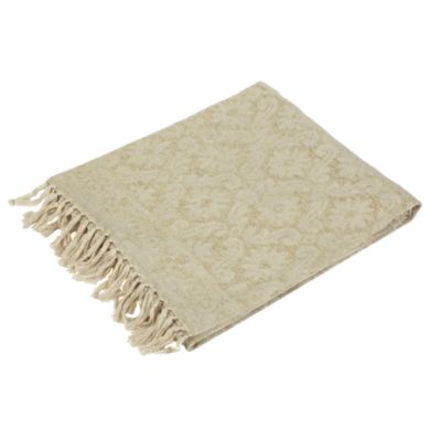 Unbranded Tu Jacquard Cream Throw Statutory