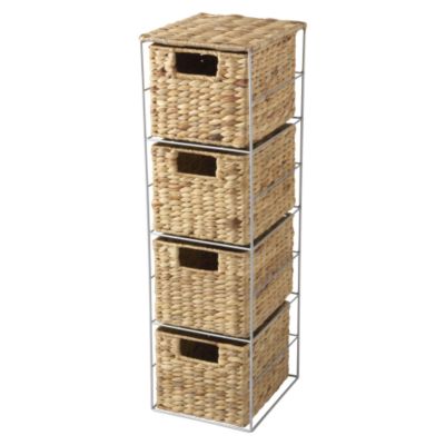 Tu Water Hyacinth 4 Drawer Tall Storage