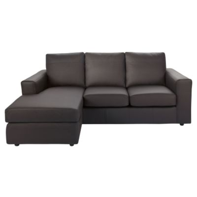 Lausanne Corner Chaise Madras Leather Chocolate Left Hand