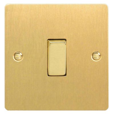 D and T Brushed Brass Single Gang Light Switch