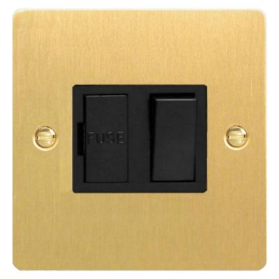 D and T Brushed Brass 13A Switched Fused Spur