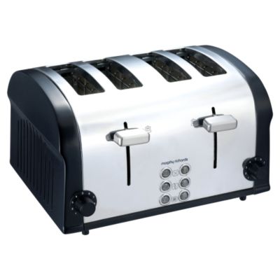 Morphy Richards Accents Die Cast 4 Slice Toaster Black