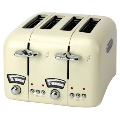 De'Longhi Stainless Steel 4 Slice toaster Cream
