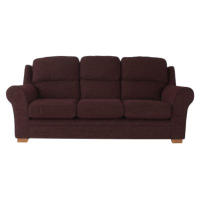 Oakham 3 Seater Fabric Plum