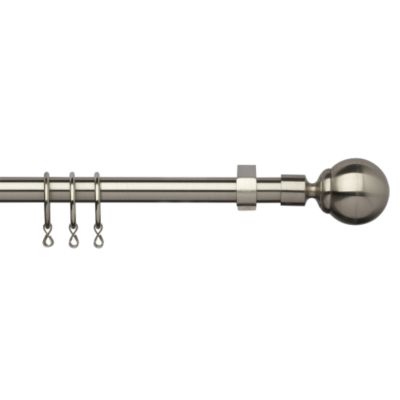 Statutory Tu Brushed Nickel Effect Curtain Pole with Ball