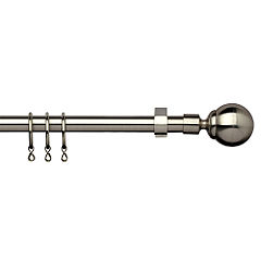 Unbranded Tu Brushed Nickel Effect Curtain Pole with Ball