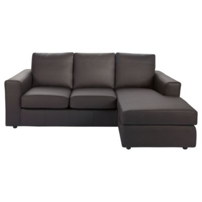 Lausanne Corner Chaise Madras Leather Chocolate Right Hand