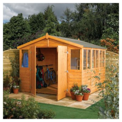 Rowlinson Shiplap Workshop 9x18 2 Door Apex Shed