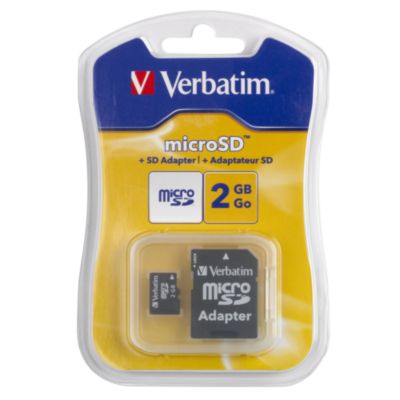 Verbatim 2GB Micro SD Card and SD card adapter