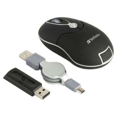 Verbatim Wireless Black Optical Travel Mouse