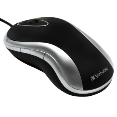 Verbatim Optical Black and Silver Desk Mouse
