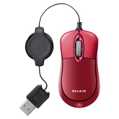 Belkin Mobile Retractable Mouse USB Red