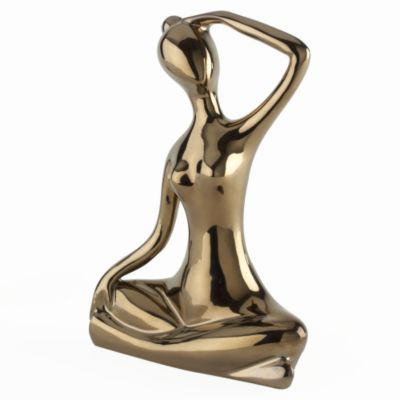 Unbranded Tu Large Yoga Lady Bronze-effect Statutory