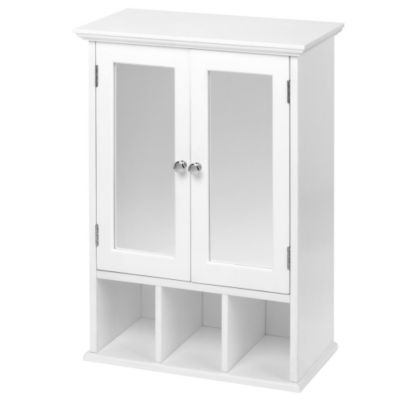 Tu Two Door White Cabinet with Three Cubes
