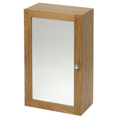 Tu Single Door Oak Mirrored Cabinet