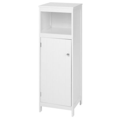 Tu Tongue & Groove Single Door White Cabinet with Shelf