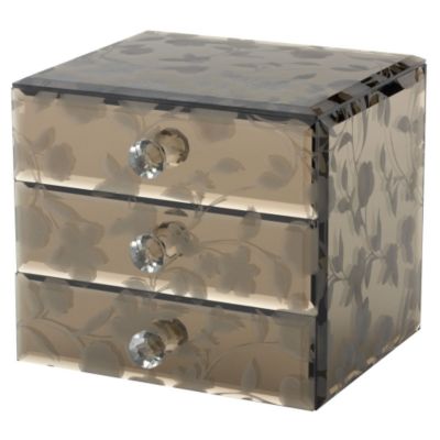 Unbranded Tu Bronzed Mirrored Three Drawer Jewellery Box