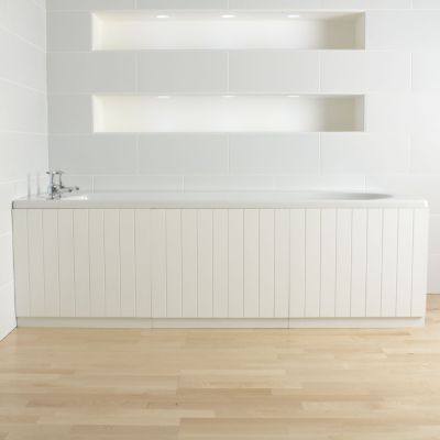 White Tongue & Groove Bath Panel Kit