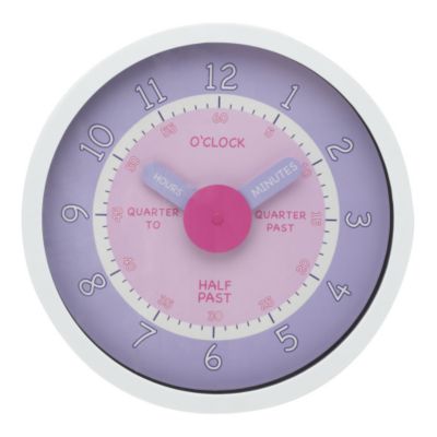 Tu Kids Tell The Time Clock Pink