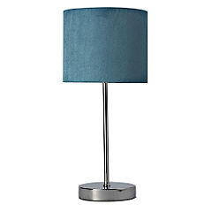 Statutory Tu Touch Stick Lamp Faux Suede Teal