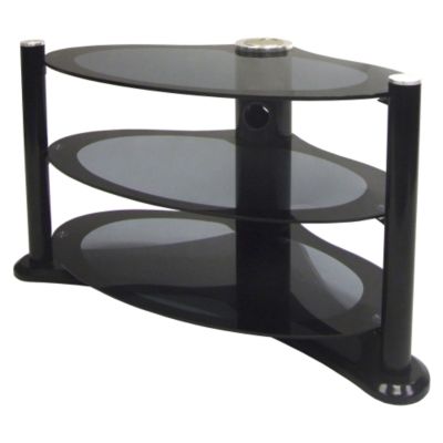 S&C Three-tier Stand for up to 37-inch TVs Grey Glass