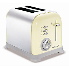 Statutory Morphy Richards 2-Slice Cream and Chrome Accents
