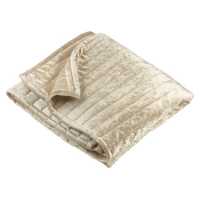 Unbranded TU Gold Velvet and Satin Quilted Throw 150 x 200