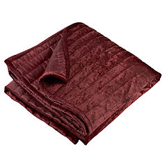 Statutory Tu Red Velvet and Satin Quilted Throw