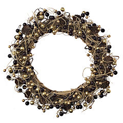 Unbranded Sainsburys Wreath 12` Gold and Black
