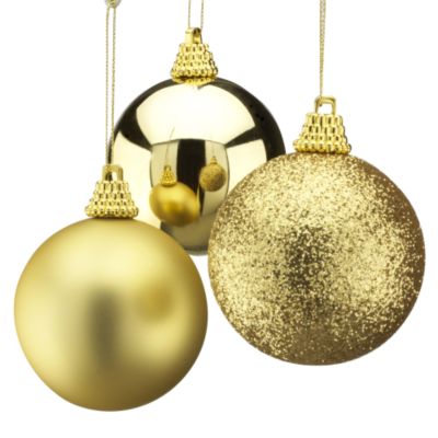 Unbranded Sainsburys 60mm Shatterproof Gold Baubles