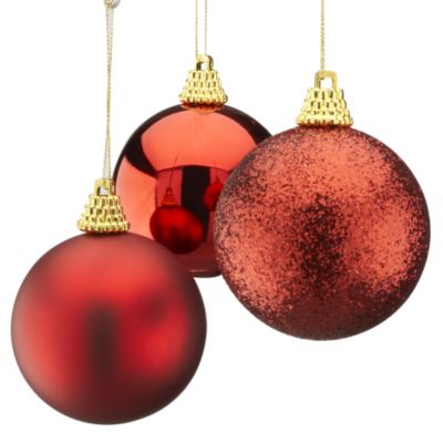 Sainsburys 60mm Shatterproof Red Baubles