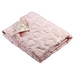 Statutory Tu Heart-Shaped Quilted Throw Pink