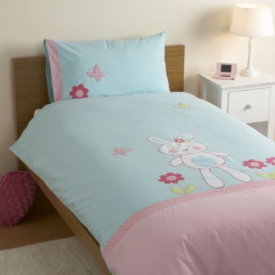 Unbranded Tu Single Duvet Set Bunny Applique Spot Printed