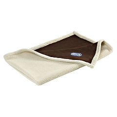 Cream Sherpa Pet Blanket with Faux Brown