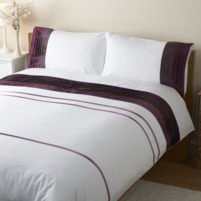 Tu Bed Linen Set Purple Panel Pintuck