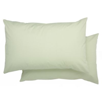 Tu Pillowcase Pair Plain Non-iron Green Statutory