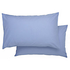 Unbranded Tu Pillowcase Pair Plain Non-iron Blue Statutory