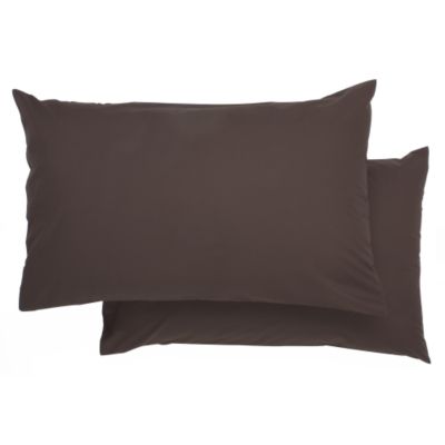 Tu Pillowcase Pair Plain Non-iron Chocolate