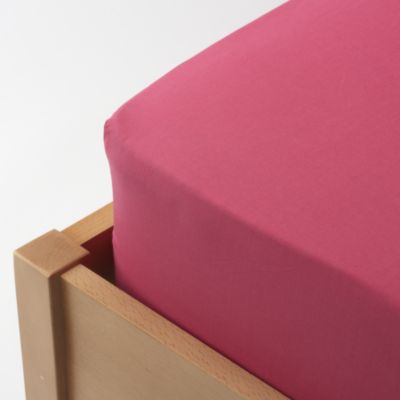 Tu Fitted Sheet Plain Non-iron Raspberry