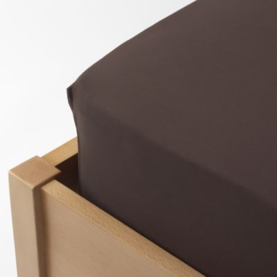 Tu Fitted Sheet Plain Non-iron Chocolate Single