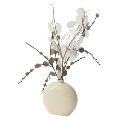 Tu Honesty Petals in Cream Oval Vase