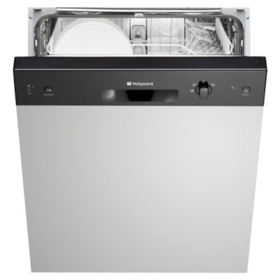 Hotpoint LFS114B Full-Size Semi-Integrated Dishwasher Brown