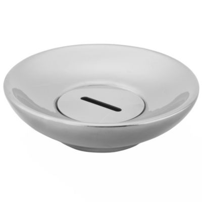 Statutory Tu Chromed Slim Ceramic Soap Dish