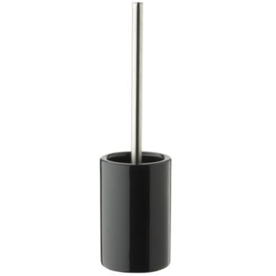 Tu Black Slim Ceramic Toilet Brush Set